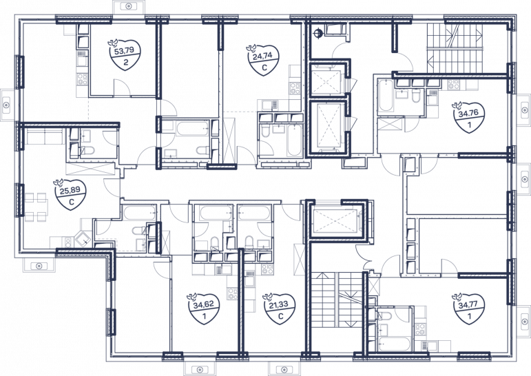 Студия 24.74 м²